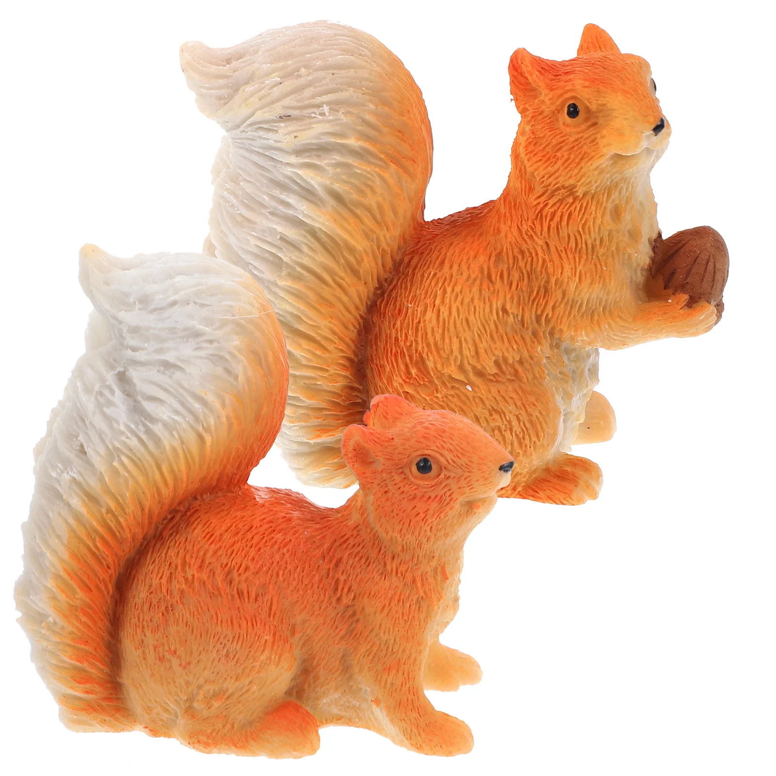 

2Pcs Miniature Squirrel Ornament Resin Material Garden Decor Handmade Long Lasting Use Outdoor Micro Landscape Squirrel Ornament
