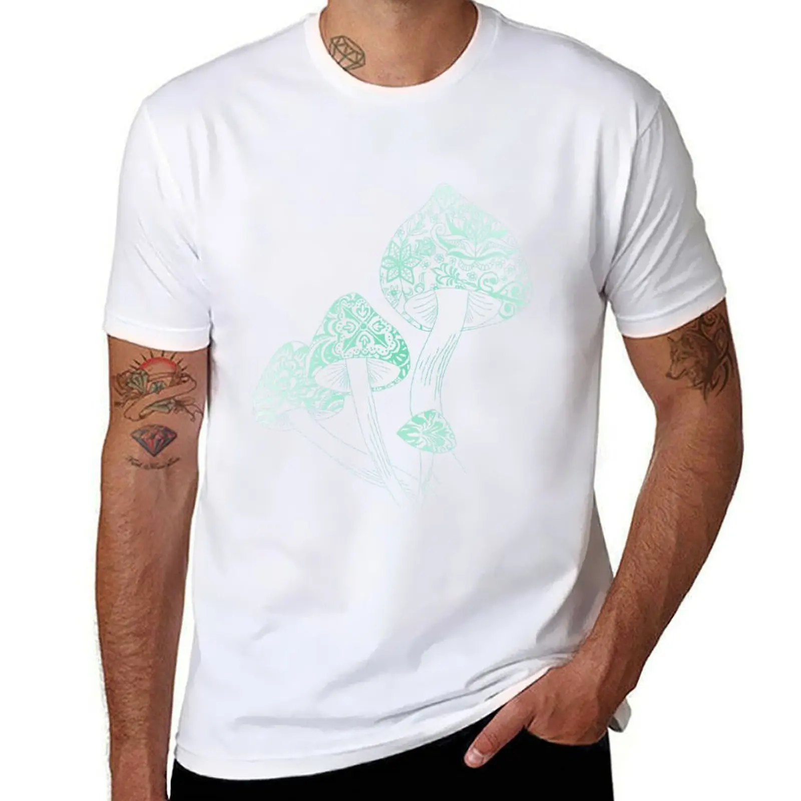 

Mushroom Arabesque T-Shirt t shirts for man cotton soft funny t shirts dark humor T-Shirt