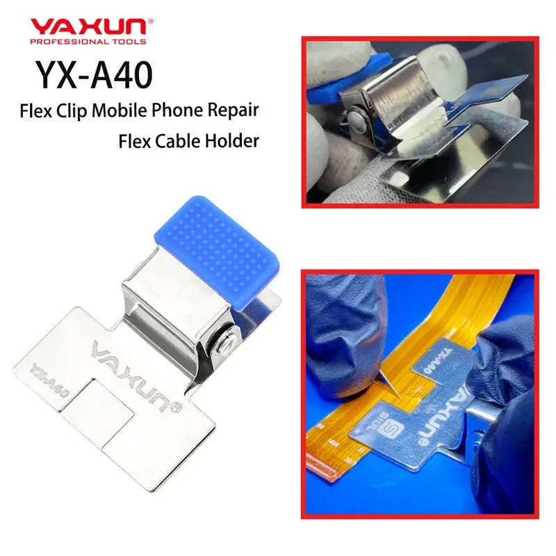 YX-A40 Phone PCB Soldering Clamp YAXUN Stainless Steel Holder with Silicone Pad for Maintenance Work image 2