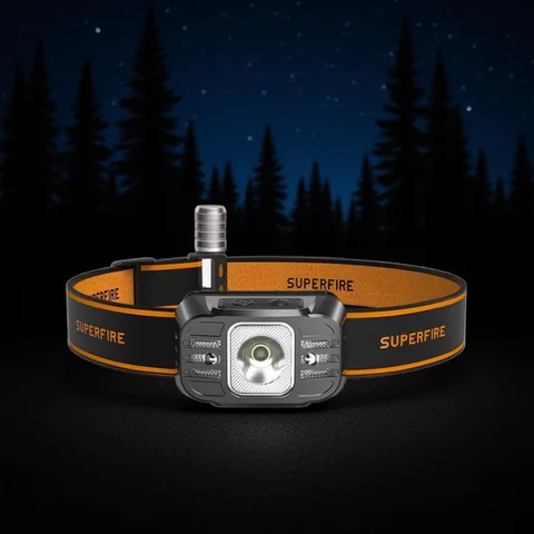 SUPERFIRE Mini LED USB C  Rechargeable High Power Mini Head Lamp Light Sensor Headlight Front Light For Working Fishing Headlamp