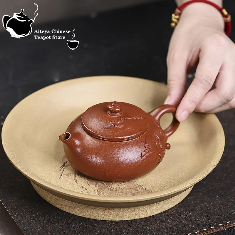 Yixing handmade purple clay teapot, original ore, cinnabar and cinnabar, Chunhua Kung Fu tea set, Chinese teapot, health pot