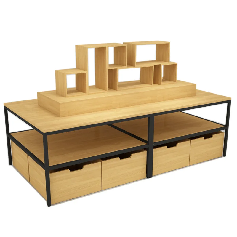 

Table Makeup Shelf Three-layer running water table Stationery Jewelry Maternal and Infant Store Makeup Display Cabinet