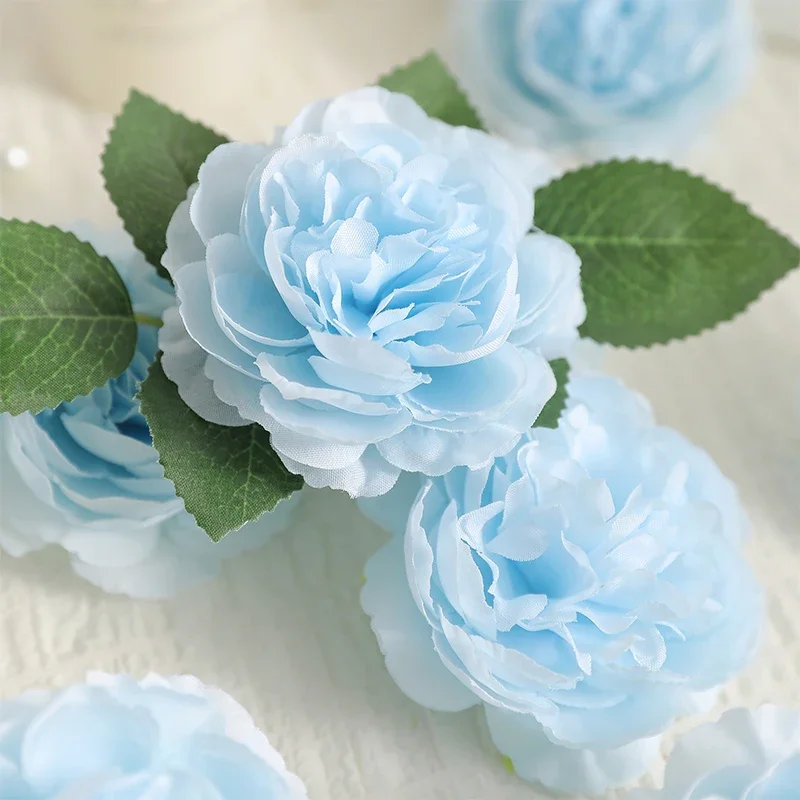 6 Stück künstliche Blumen, Blumenstrauß, 20 cm, künstliche Seidenblumen, Bündel für Zuhause, Raumdekoration, Hochzeitsdekoration, Vase, Ornament, Zubehör – Detail 3