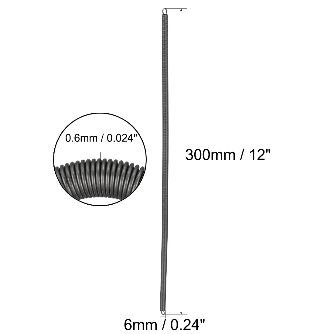 1/2Pcs Extension Spring 0.3mm-0.9mm Wire Diameter 3mm-10mm OD 300mm Free Length Spring Steel Small Dual Hook Coil Tension Spring image 4