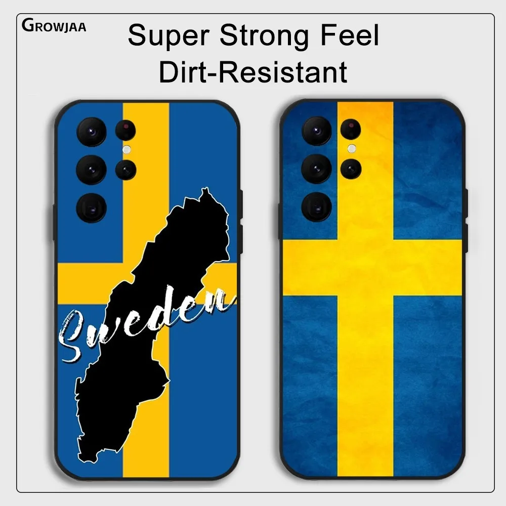 

Sweden Flag Pattern Phone Case For Samsung Galaxy S24 Ultra S22 S23 Ultra S21 S20 5G Protective Silicone TPU Funda