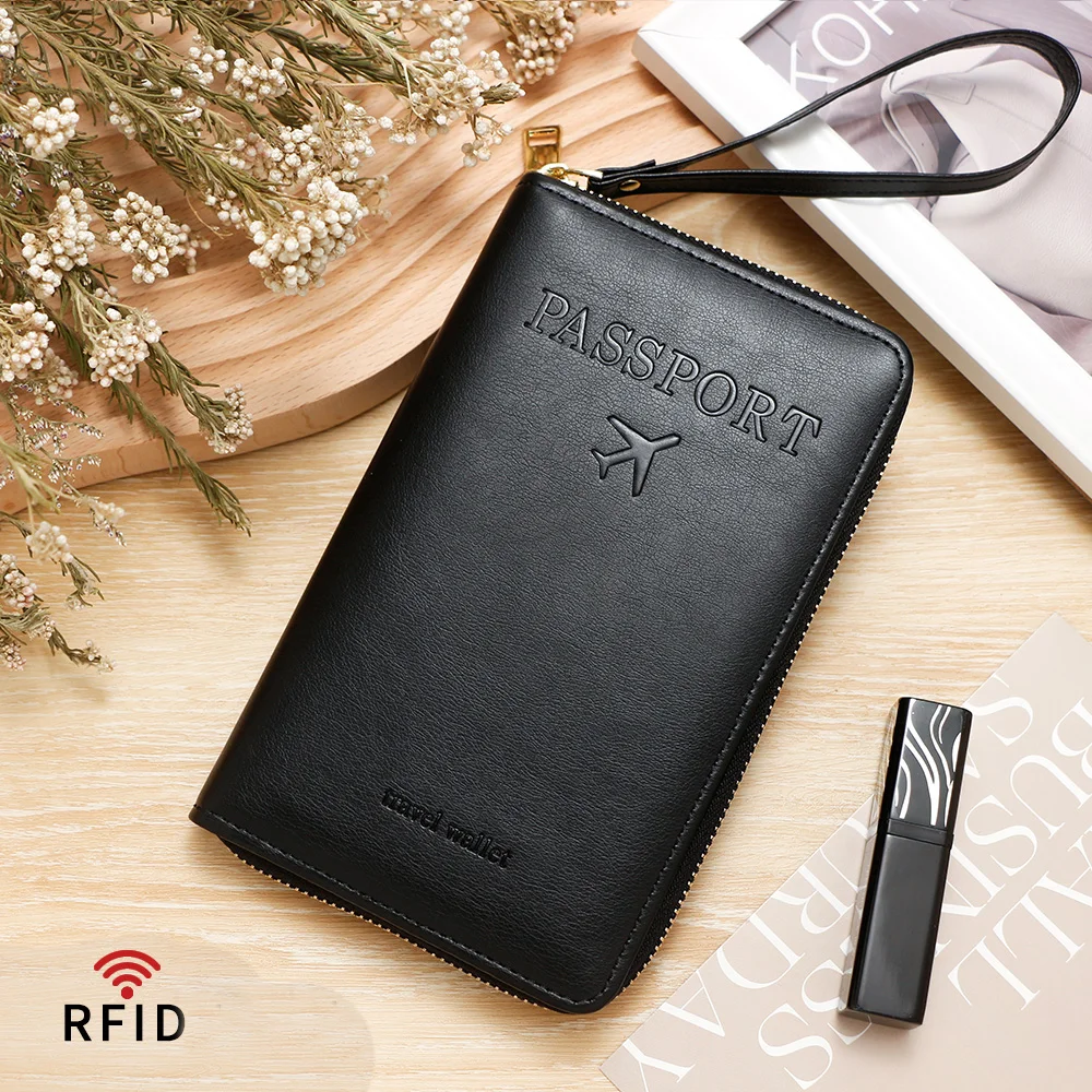 جديد تتفاعل المرأة جواز سفر المحفظة سعة كبيرة حامل التذاكر حامل بطاقة SIM حقيبة للجنسين المحافظ عالية الجودة جوازات السفر كليب