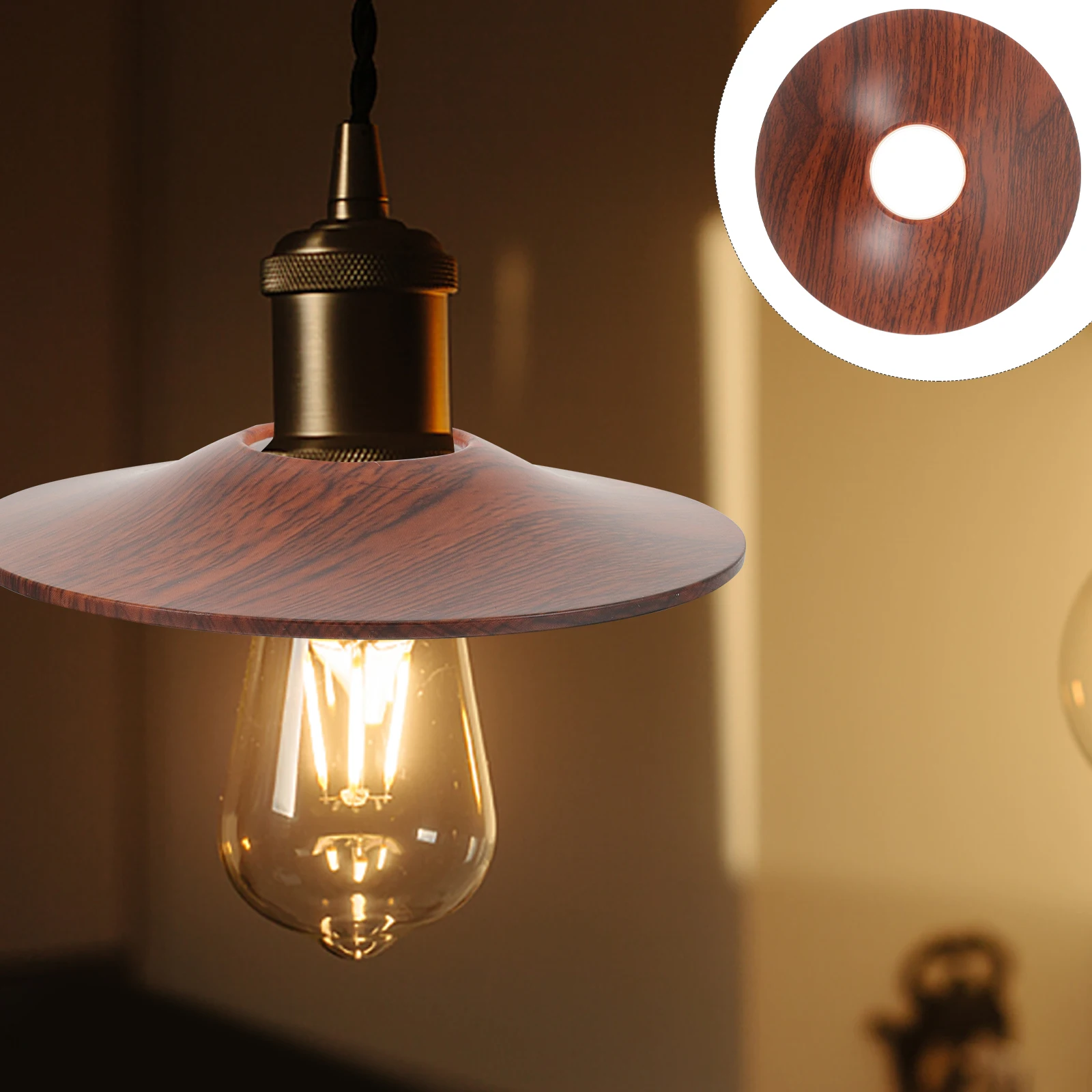 Camping Atmosphere Lampshade Outdoor Accessory Light Cover Black Walnut Practical Rustic Plastic