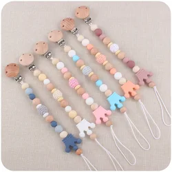 Baby Pacifier Chain Silicone Beads Soother Nipple Clip Infant Dummy Holder Strap for Baby Chew Toy Teether Teething BPA Free