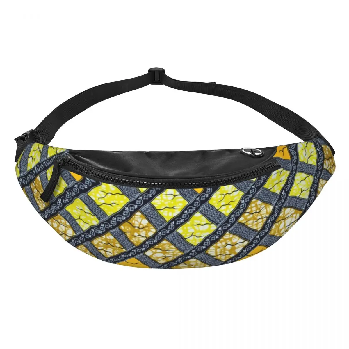 Custom Geometric African Ethnic Tribal Ankara Pattern Fanny Pack Men Women Crossbody Waist Bag for Running Phone Money Pouch