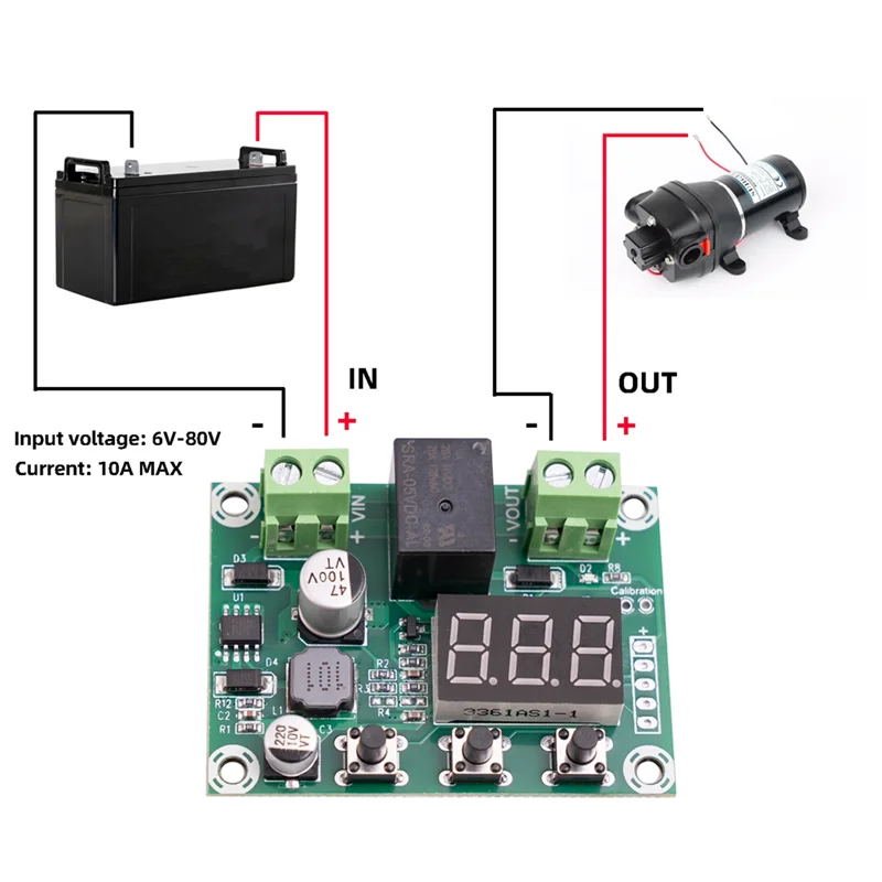 6V-80V Battery DC Voltage Protection Module High Voltage Undervoltage Battery Disconnect Output Protection BoardJAS