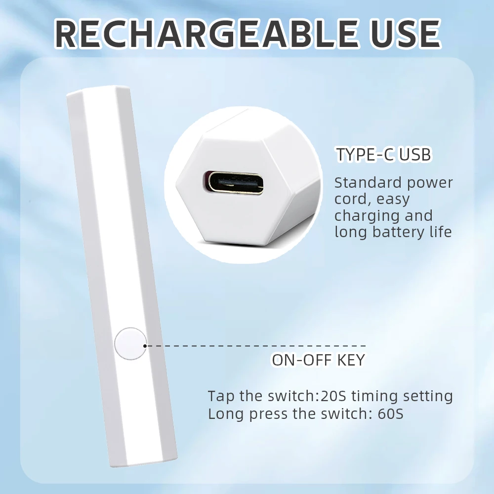 مصباح مجفف أظافر صغير محمول باليد ، مصباح LED بالأشعة فوق البنفسجية لعلاج جميع الجل ، أداة فن الأظافر القابلة لإعادة الشحن USB ، للاستخدام المنزلي والسفر #4