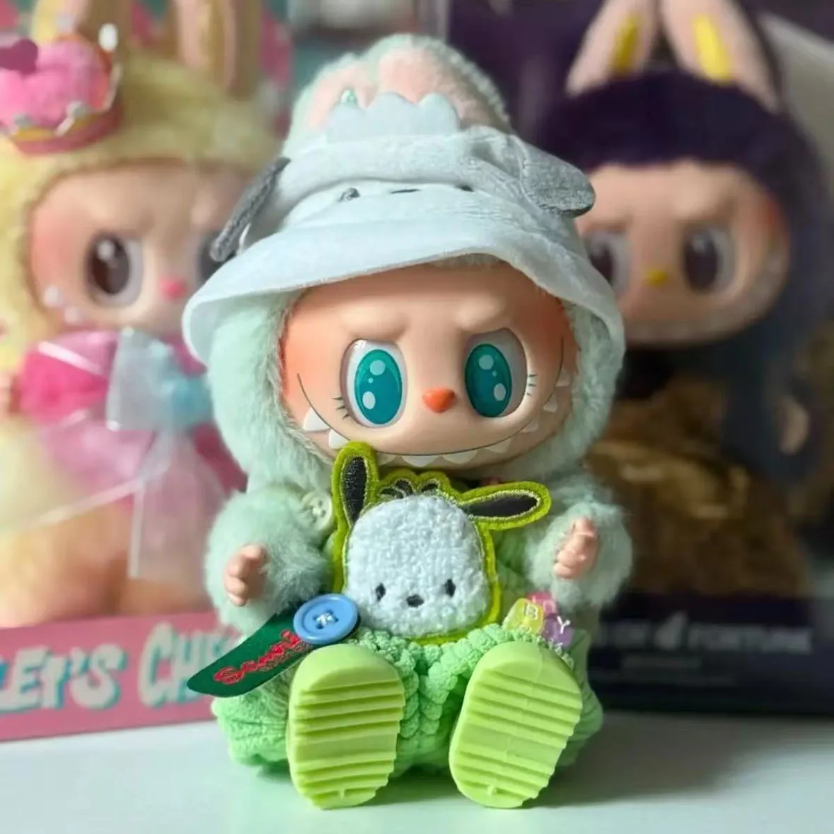 Cute Plush Doll Clothes Outfit Sanrio Hello Kitty Strap Pants Cute Style Clothes for Labubu Doll Accessories Gift