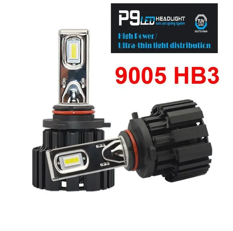 

1 Set 9005 3 100W 13600LM P9 LED Headlight 2.5MM Ultra Thin FLIP Chips Power White 6000K All-in-one Driving Fog Car Lamp Bulbs