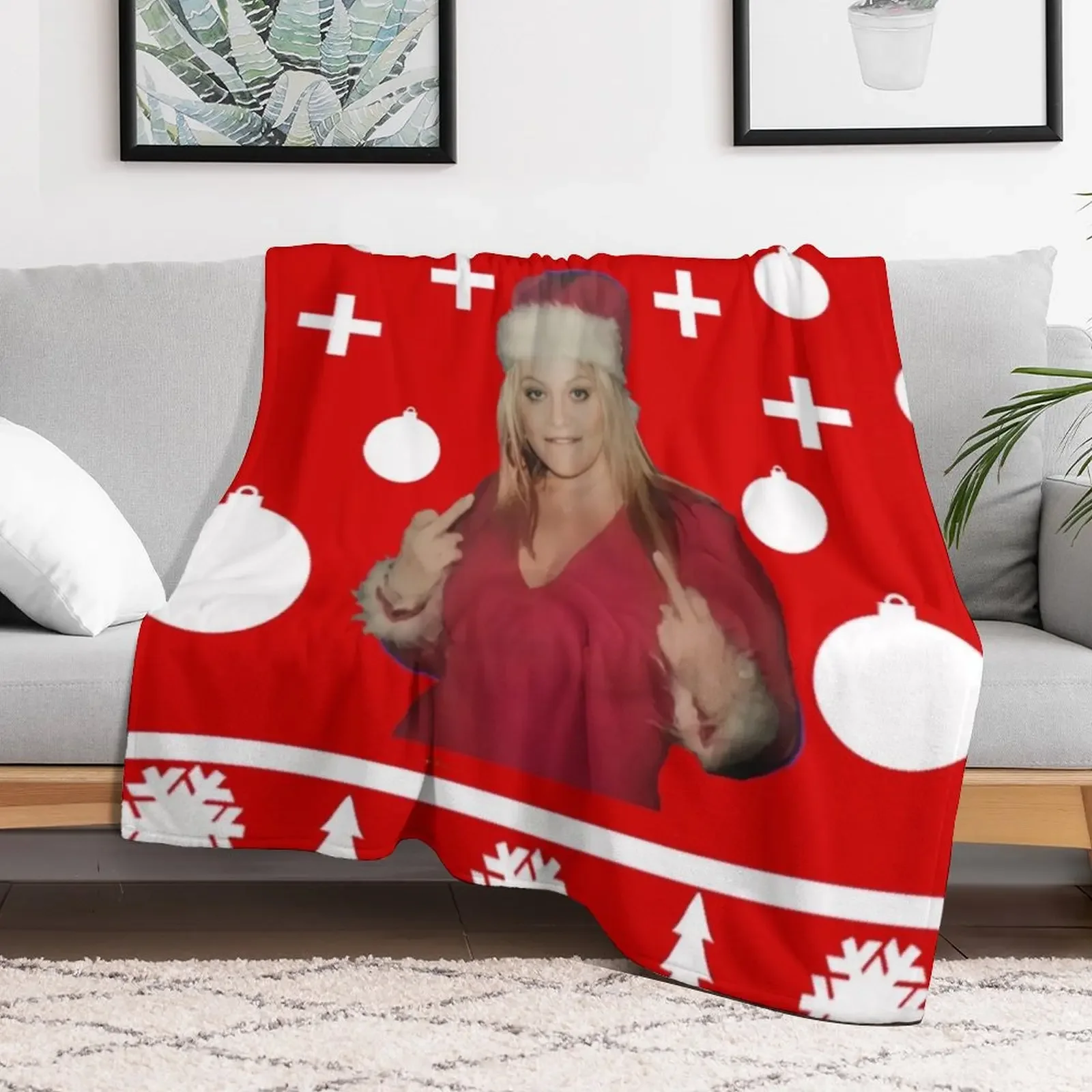 Merry Xmas Jenni Rivera Throw Blanket Lightweight Cozy Blanket for Bed Sofa