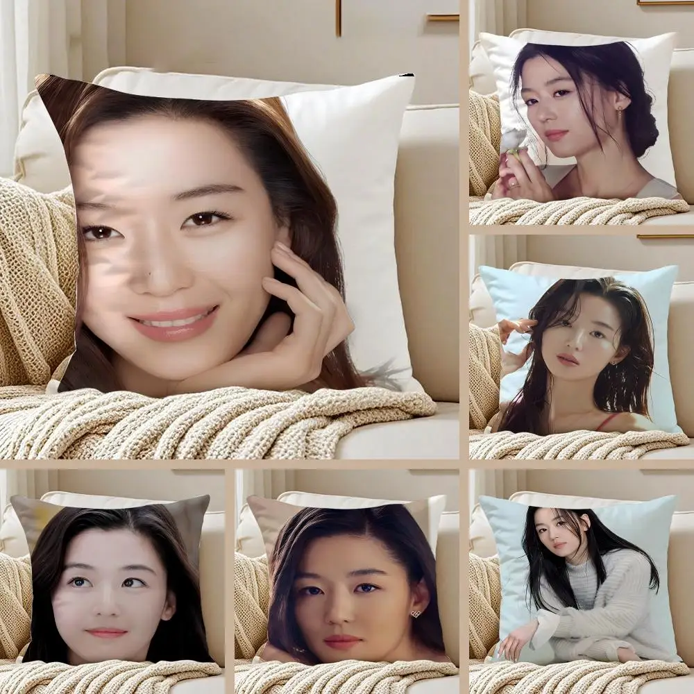 Korean Drama Gianna Jun Cushion Cover Pillowcase Anti-dustmite Invisible Zipper Short Plush Sofa Cushion