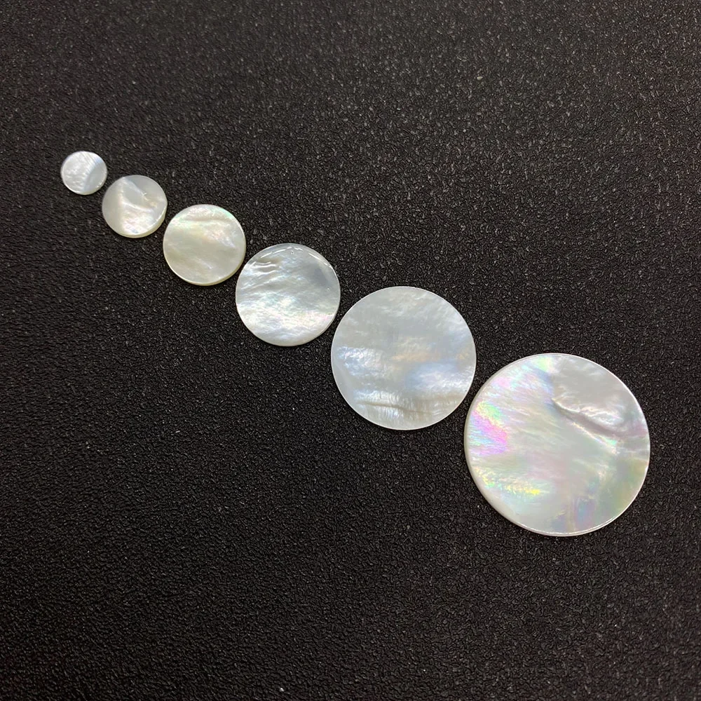 No Hole Natural Shell Beads Mother of Pearl Shell Ring Face Cabochon Beads for DIY Jewelry Making Necklace Earrings Accessories