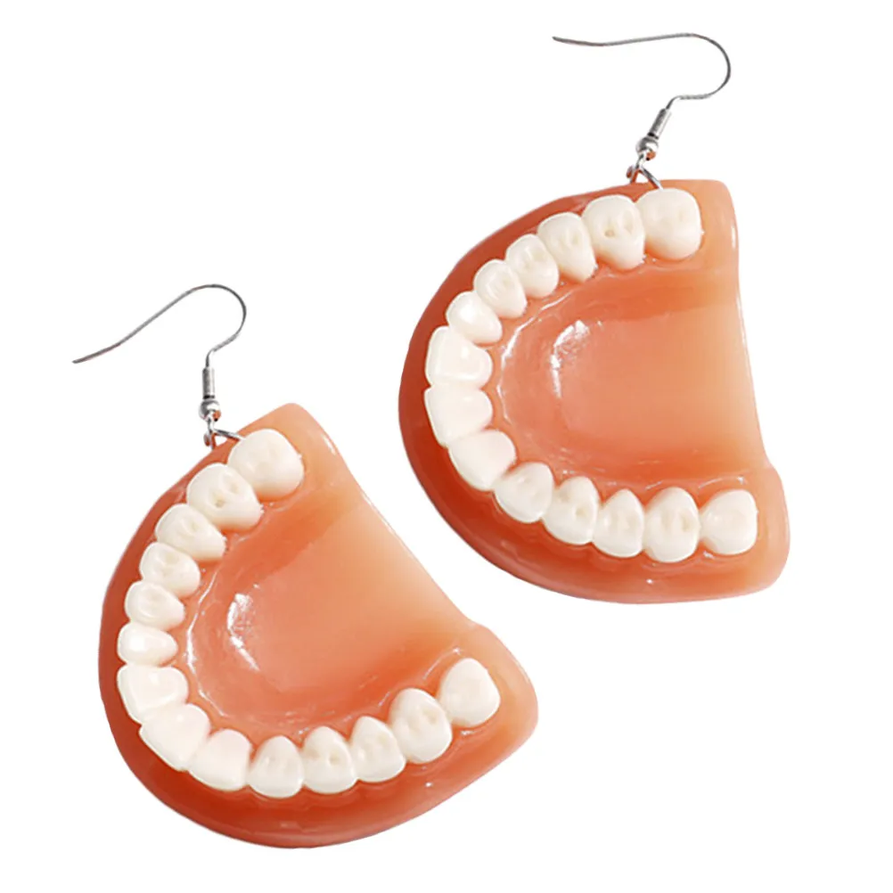 1 Par de Pendientes de Dientes Modernos para Mujer, Joyería Colgante de Moda, Complemento Perfecto para Cualquier Atuendo, Verano, Cumpleaños, Festival, Citas