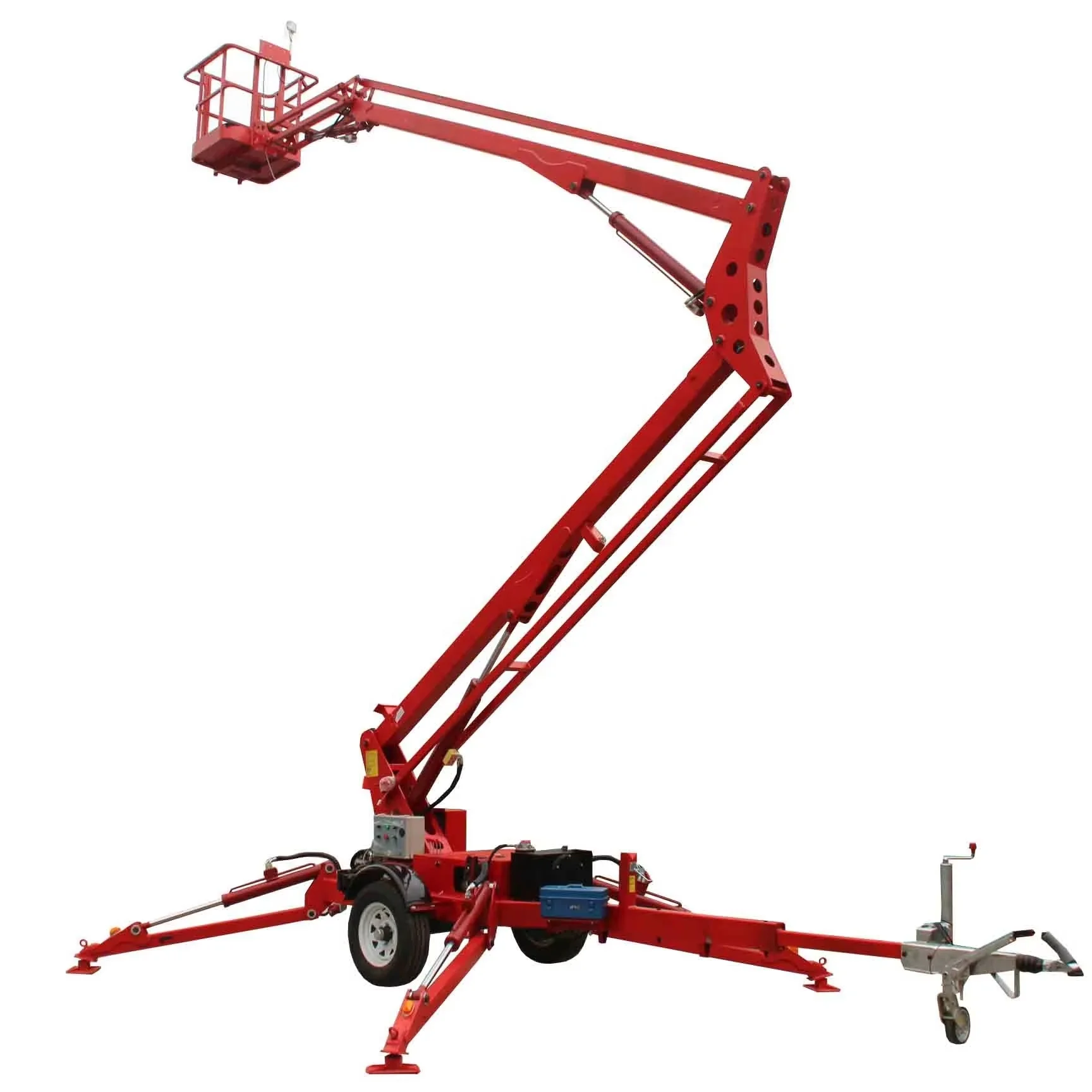 Multifunctional building lift collapsible boom and trailer bed