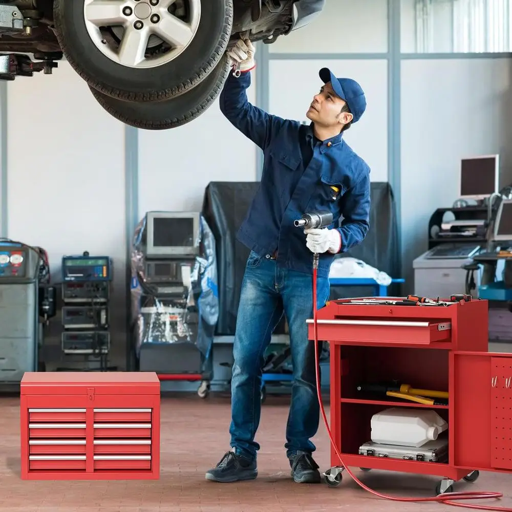 5-Drawer Rolling Tool Chest with Detachable Top, Lockable, Metal Storage Cabinet for Garage and Workshop