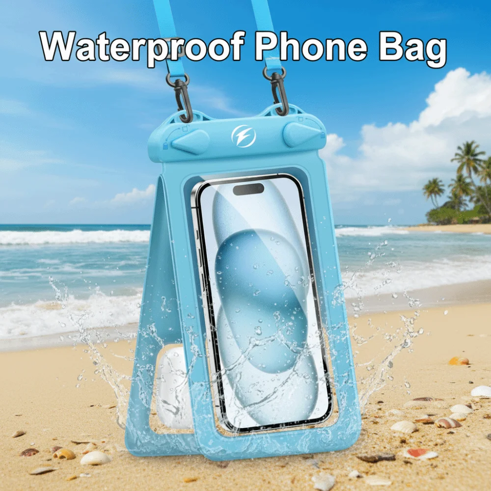 

Double Pocket Waterproof Phone Bag Transparent Touch Screen Mobile Phone Waterproof Bag PVC Rainproof Waterproof Phone Pouch