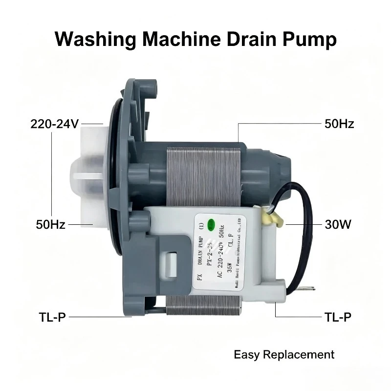 PX‑2‑35 Washing Machine Drain Pump Motor 220V/240V 50Hz 35W Replacement Washer Drain Motor Repair Spare Parts