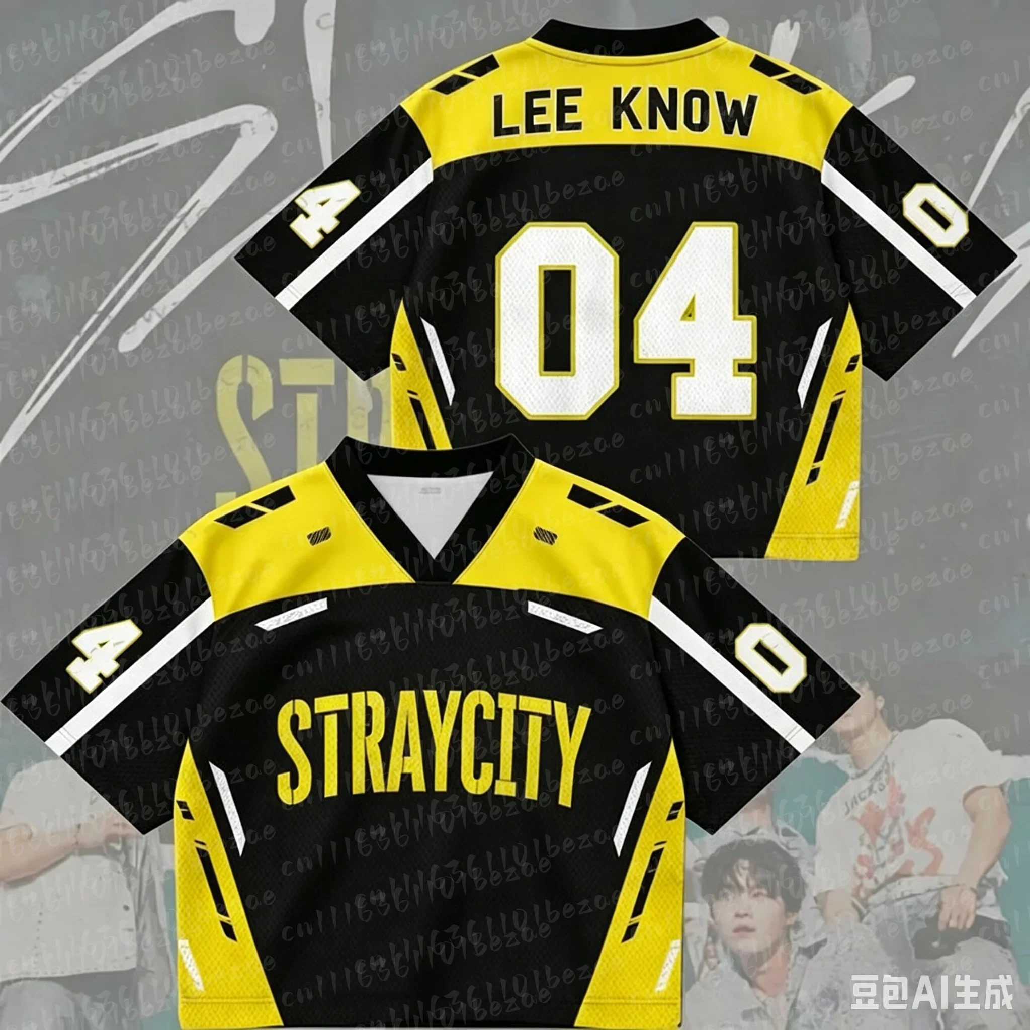Straycity 2026 World Tour Jersey Fan-Geschenk V-Ausschnitt Modischer Street-Style Kurzarm Felix Lässiges Dünnes Unisex T-Shirt – Detail 7