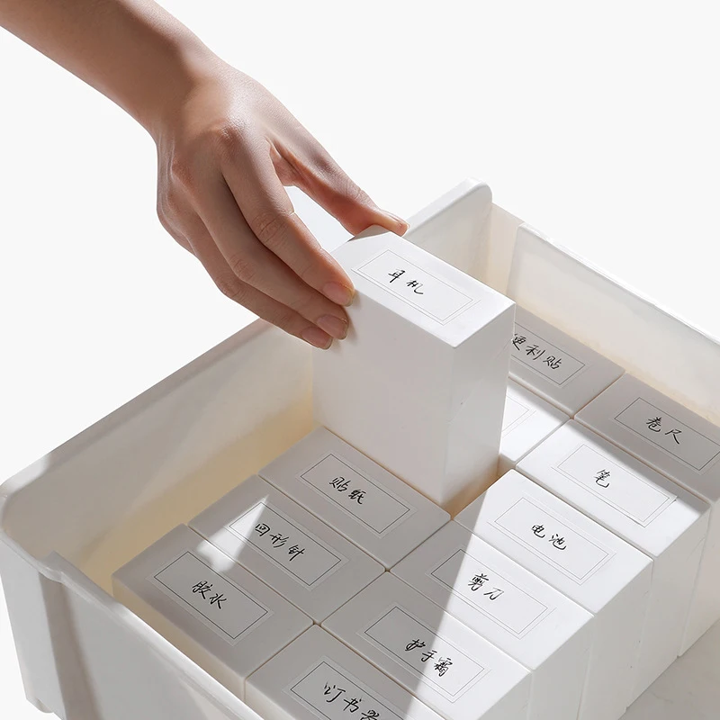 Plastic Storage Box Case Drawer Organizer Storage Box Small Compact Drawer Sorting Flip Lid Design White Photocard Holder