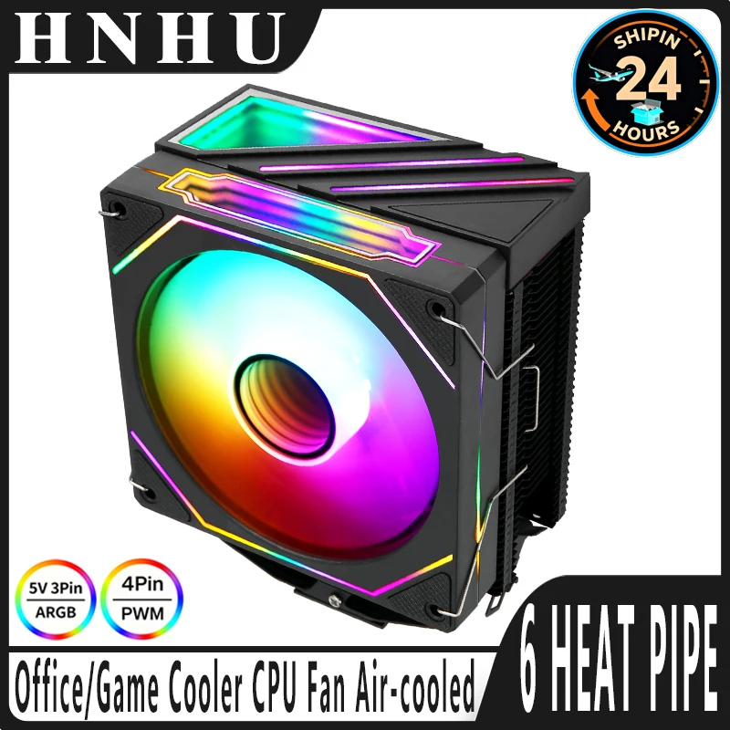 

HNHU Desktop Computer Cooling fans 120mm Argb Fan Cpu Cooler Processor 4/6 Heat Pipe install LGA2011 115x 1200 1700 x79 x99 AMD