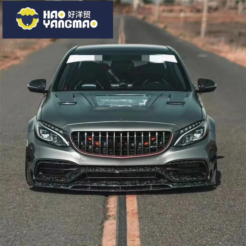 Applicable to W205 C63 S AMGged Body Kit Car Bumper Front Lip Diffuser Side Skirt Trend Mirror Cover Spoiler