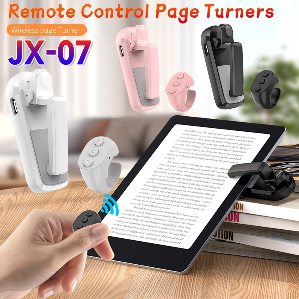 Fingertip Ring RC Page Turners Type-C Rechargeable Wireless Remote Tablets Page Camera Remote Clicker for Kindle & Tablet