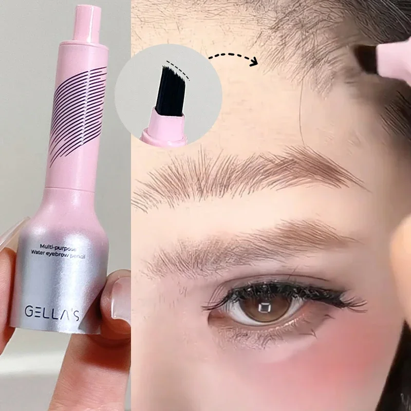 Cepillo cuadrado líquido para tinte de cejas, línea del cabello de relleno rápido, cerdas suaves, renderizado de Color, maquillaje resistente al agua, potenciadores de cejas salvajes