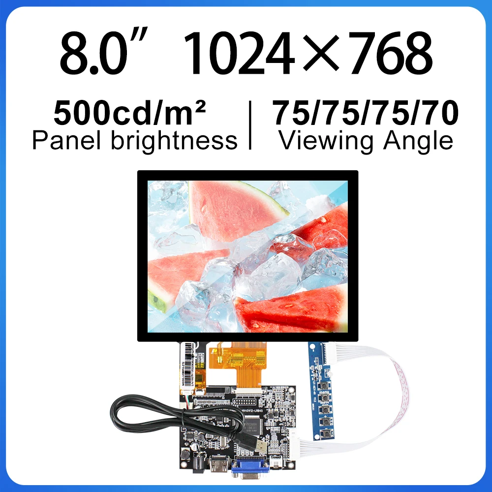 

8 inch lcd display TFT Capacitive Touch Screen 7 inch 1024*768 Tft-lcd With VGA driver board