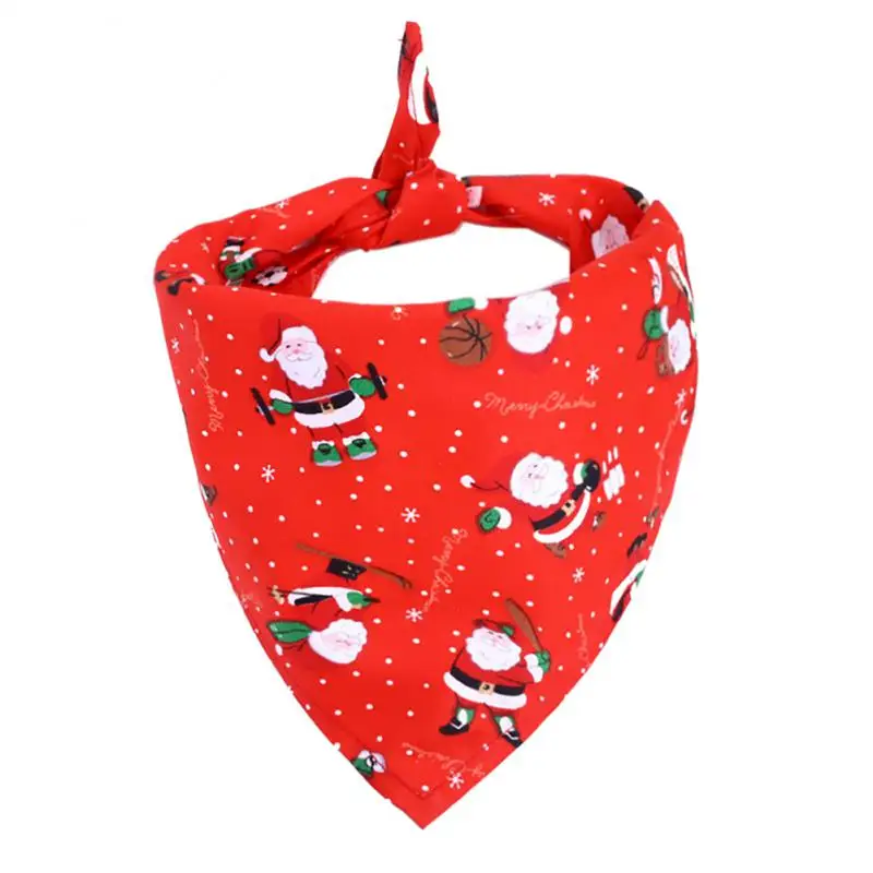 New Christmas Pet Saliva Towel Cotton Triangle Scarf Dog Scarf Cat Bib Jewelry Christmas Pet Dress Up Items Dog Supplies