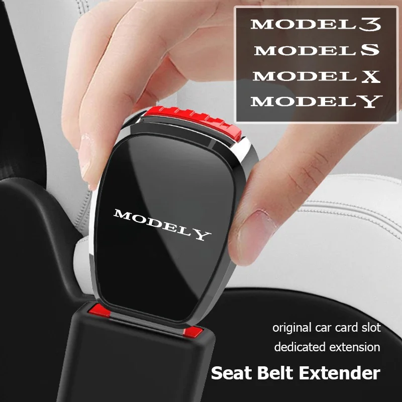 Car Seat Belt Extender Clip Buckle Universal Zinc Alloy Safety Belt Extension Insert Lock Socket for Tesla MODEL 3 X S Y MODELY