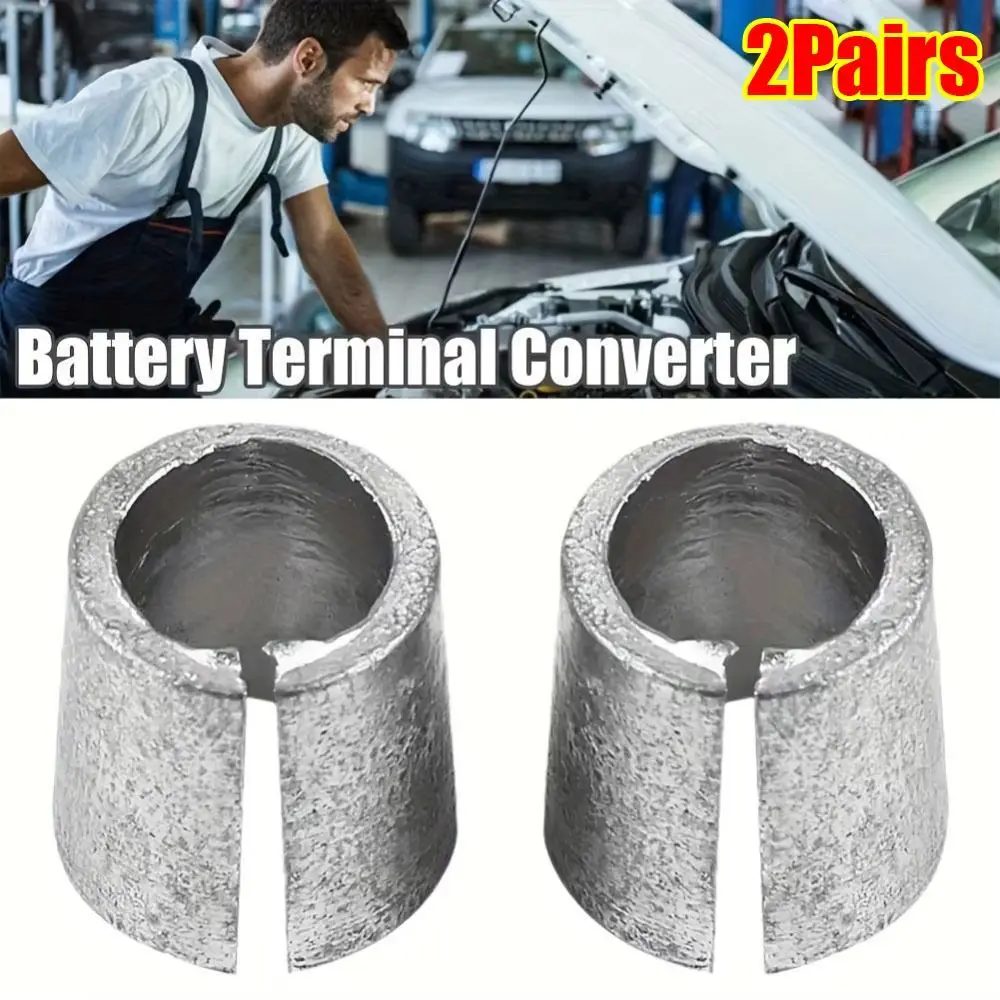 2Pairs Universal Car Battery Terminal Adapter Metal Positive Negative Post Battery Post Adaptor Battery Post Shim