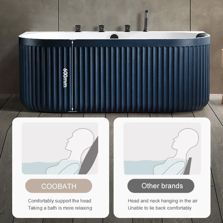 Indoor Bathroom Soaking Whirlpool Air Jacuzzi Modern Artificial Stone Freestanding Spa