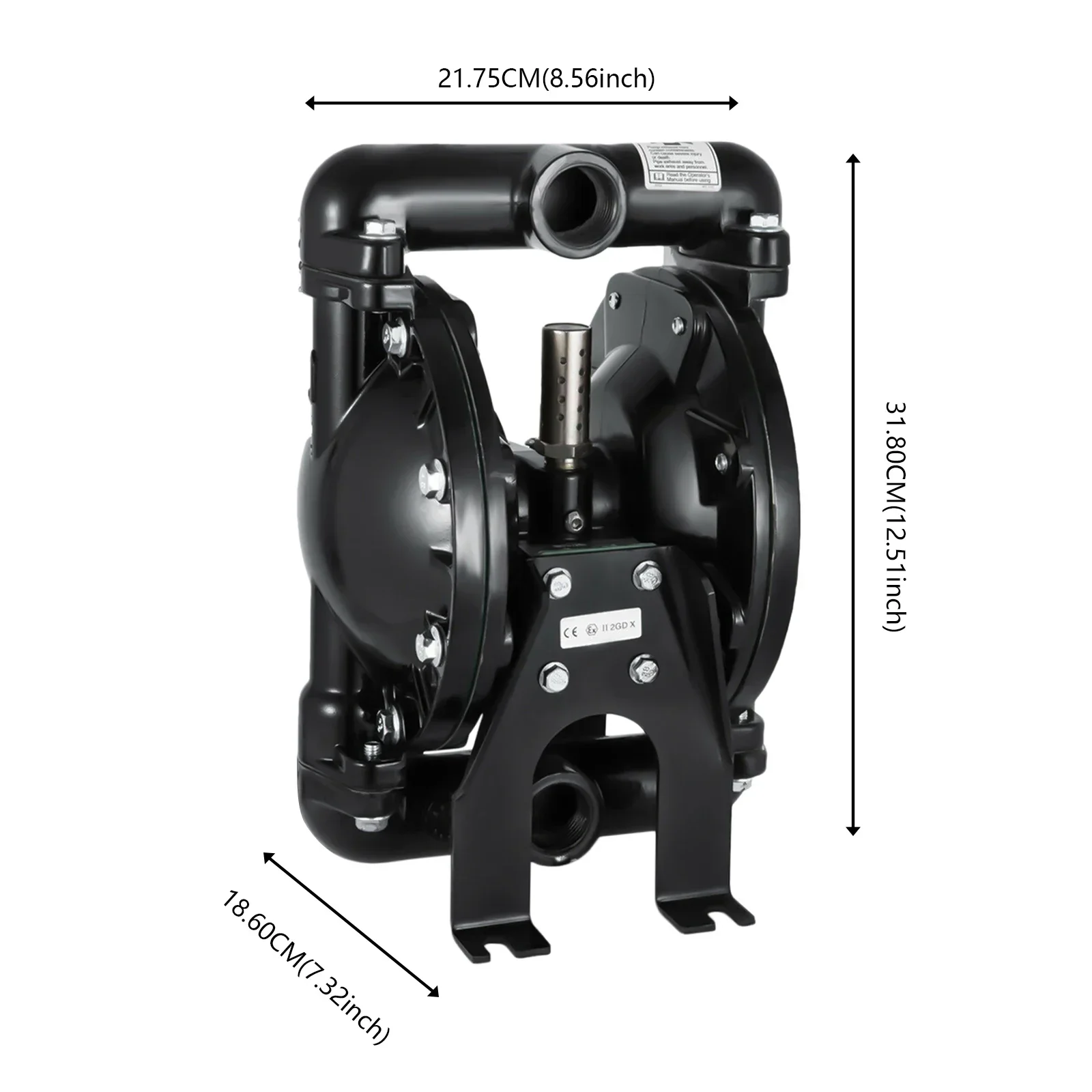 Air-Operated Diaphragm Pump Dosing Pump, 1 Inch Inlet Outlet, High Flow 39.63 GPM, Aluminum Polypropylene NBR for Fluid Transfer