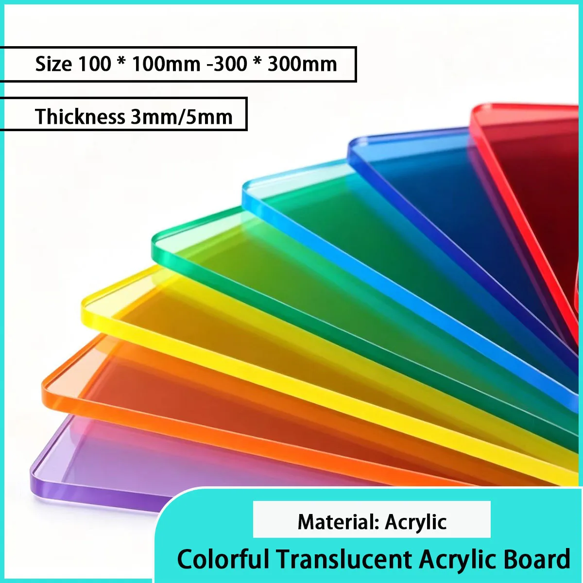 3mm/5mm thick color semi transparent acrylic board is used for lightbox lampshades, decorations, shop window finishes, etc