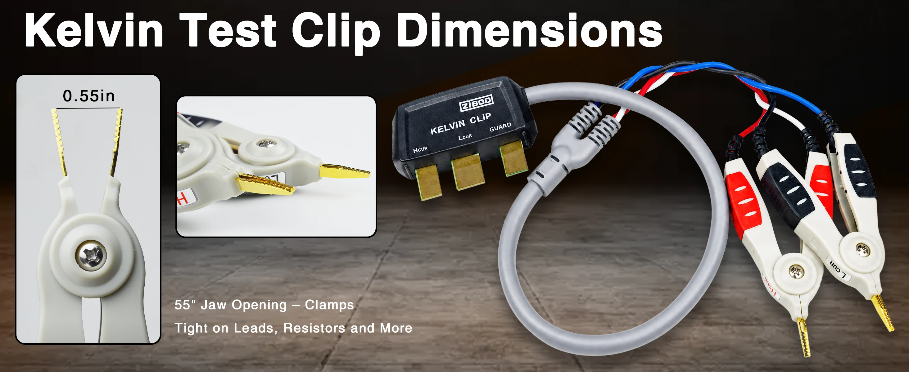 Ziboo ZB-L100K handheld lcr test clip universal digitale brücke kelvin test linie smd chip – Detail 5