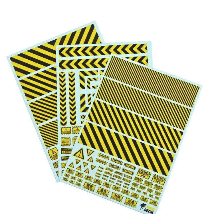 Mechanical Model Yellow Square Warning Water Decal Danger Symbol Universal Hexagonal Sticker