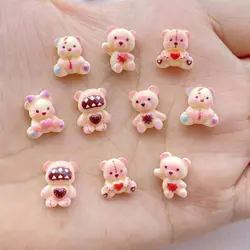 50Pcs New Cute Resin Small Bear Flat Back Ornament Jewelry Making Manicure Hairwear Accessories
