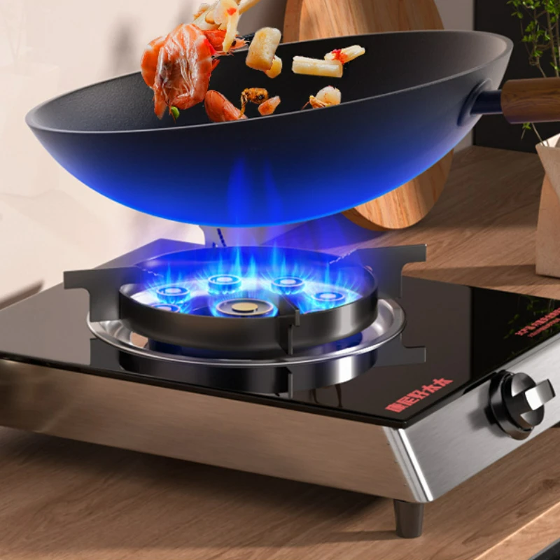 Estufa de Gas magnética de acero inoxidable engrosada, placa de cocina de Gas antigua, escritorio, estufa individual licuada de fuego alto