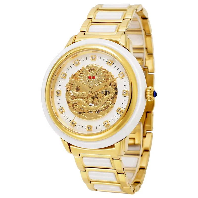 

High Quality Luxury Business Watches Waterproof Automatic Mechanical Jade Watches