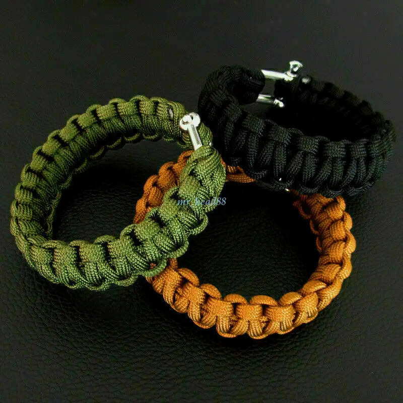 Bracelet Emergency Hiking Paracord Rope Camo Wristband Camping Hunting Survival