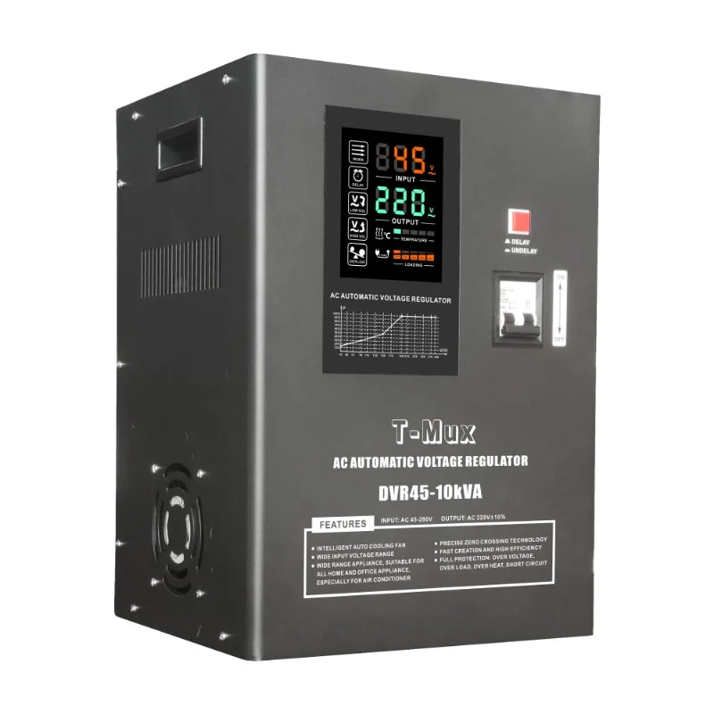 T-Mux DVR45-10KVA Relay Control 10KVA 10KW Adjustable Ac Automatic Voltage Stabilizer Regulator