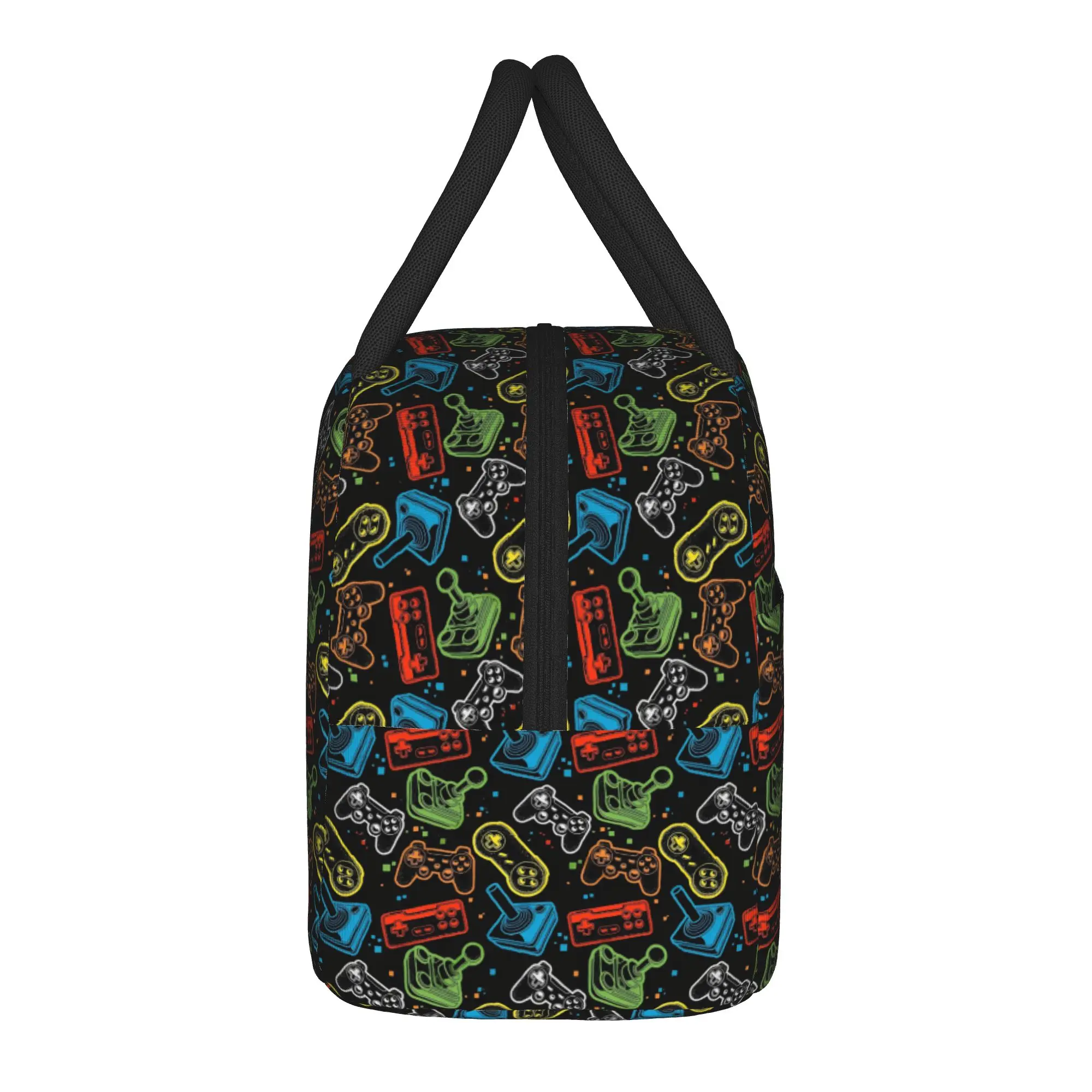Video Game Gaming Controller Insulated Lunch Bags Leakproof  Meal Container Thermal Bag Tote Lunch Box College  Picnic Men Women