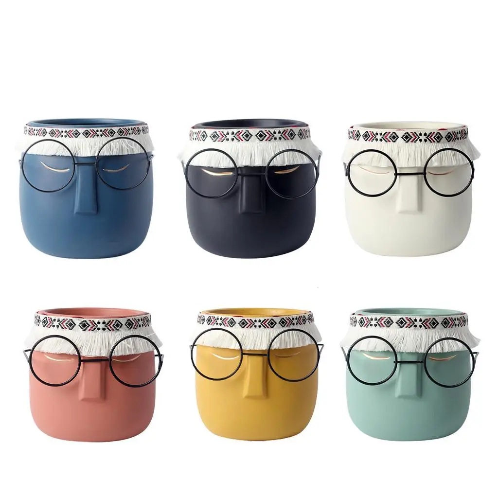 Plant Flowerpot Nordic Style Decorate Drainage Holes Cute Ceramic Tassels Vase Planter Flower Pot Indoor