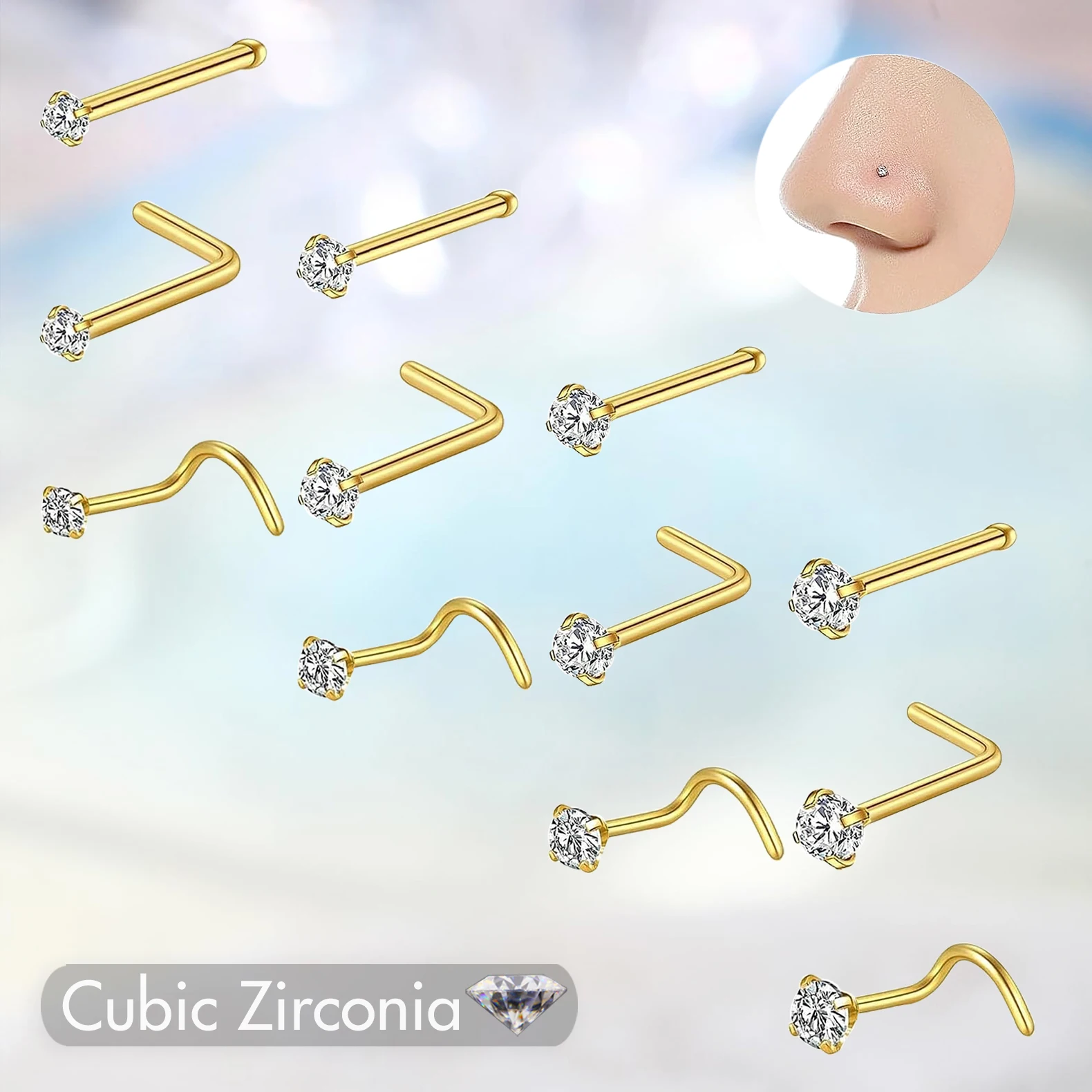 5Pcs Cz Crystal Sta…