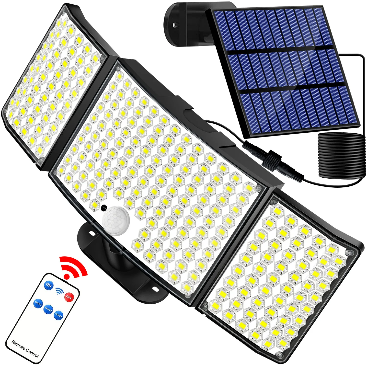 Solar 234LED Lights with Motion Sensor Super Bright Garden Lamp Outdoor Lighting Villa Waterproof Garden Security Wall Lamp