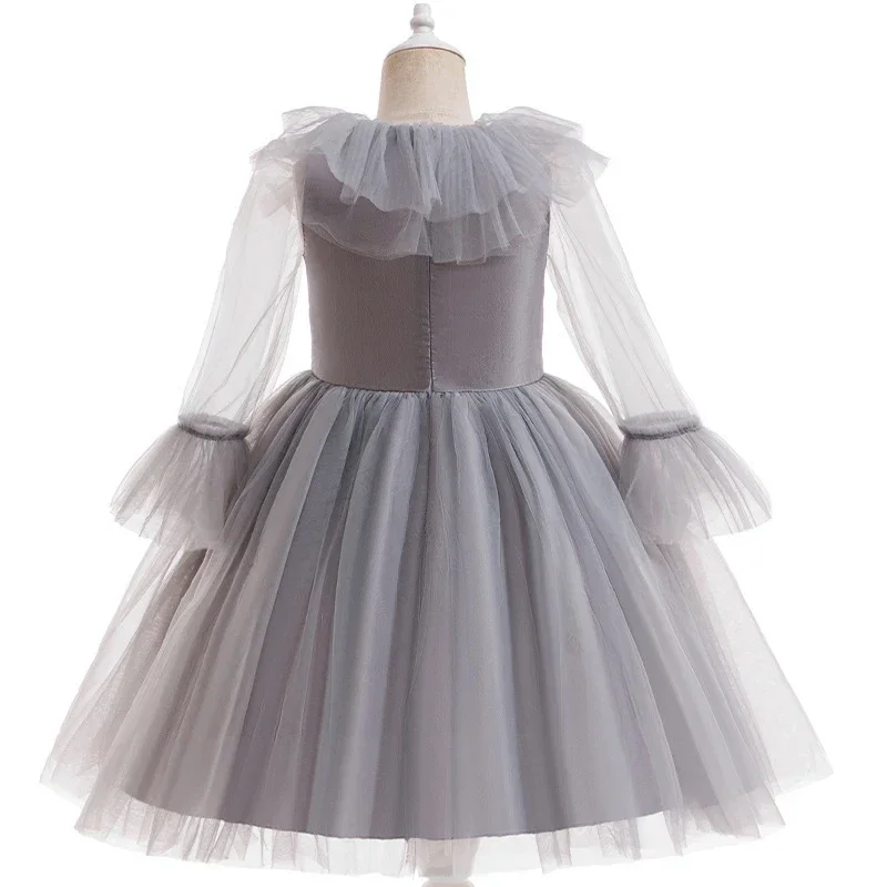 Halloween Kinder Clown Kostüm Mädchen Tutu Kleid mit Handschuhen und Krawatten Karneval Cosplay Outfit für Geburtstag Feiertagsparty Aufführung – Detail 12